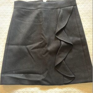 J Crew Double Serge Wool Ruffle Mini Skirt